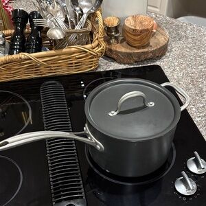 Calphalon Black Saucepan with Silver Handles